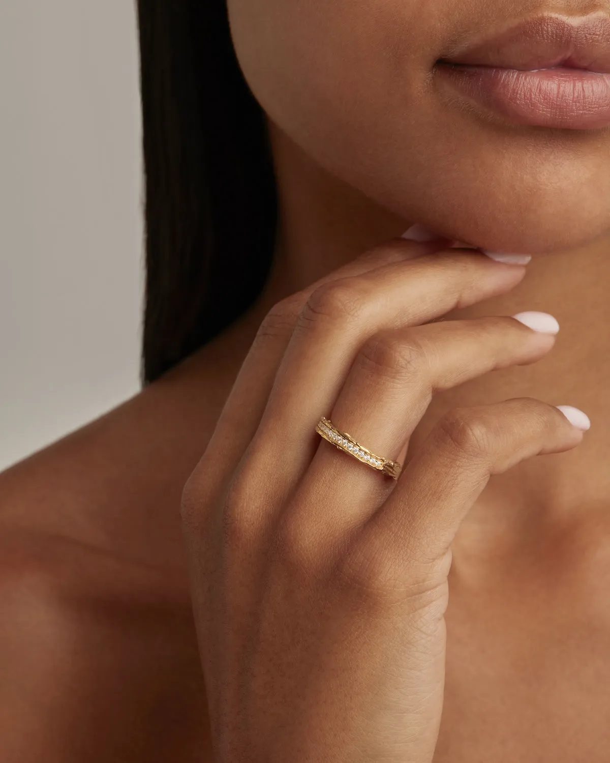 18k Gold Vermeil Sunkissed Horizon Ring Bycharlotte