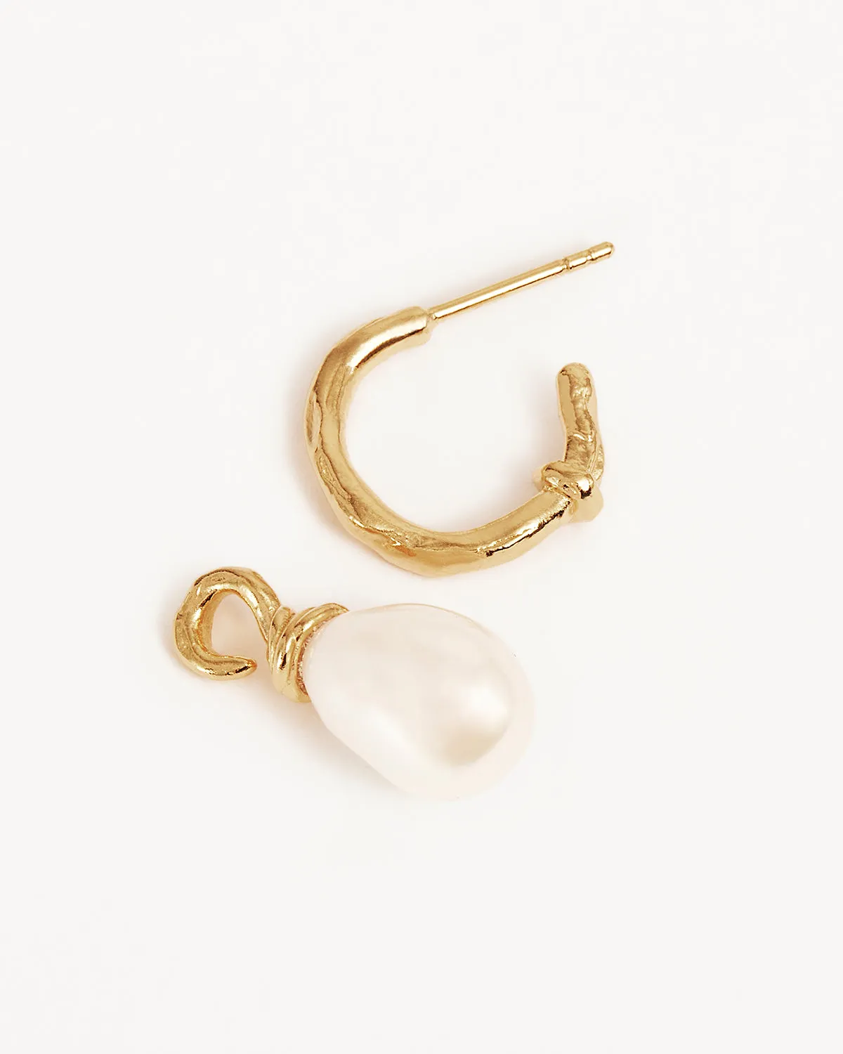18k Gold Vermeil Whispers of Tranquillity Pearl Hoops Bycharlotte