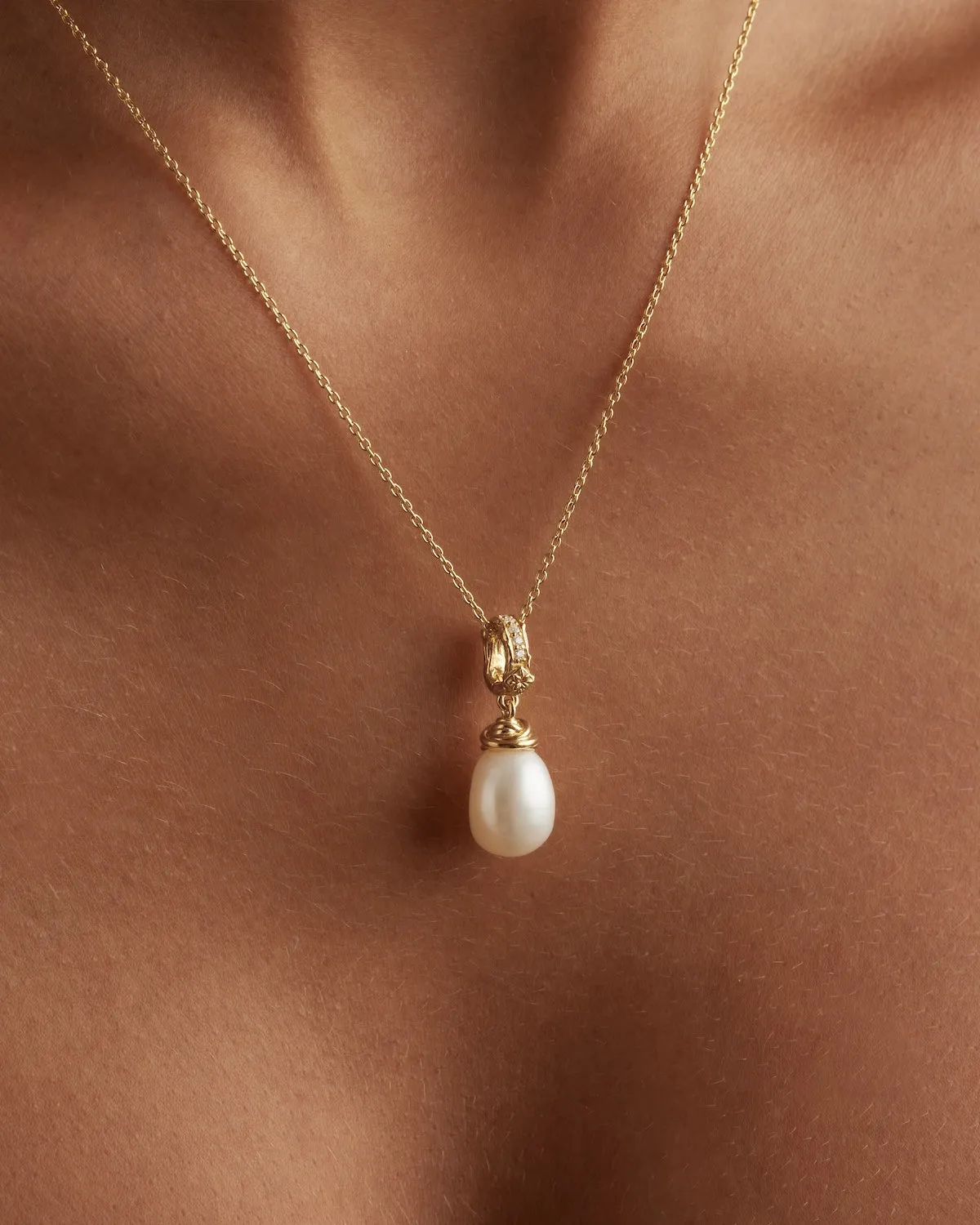 18k Gold Vermeil Whispers of Tranquillity Pearl Pendant Bycharlotte