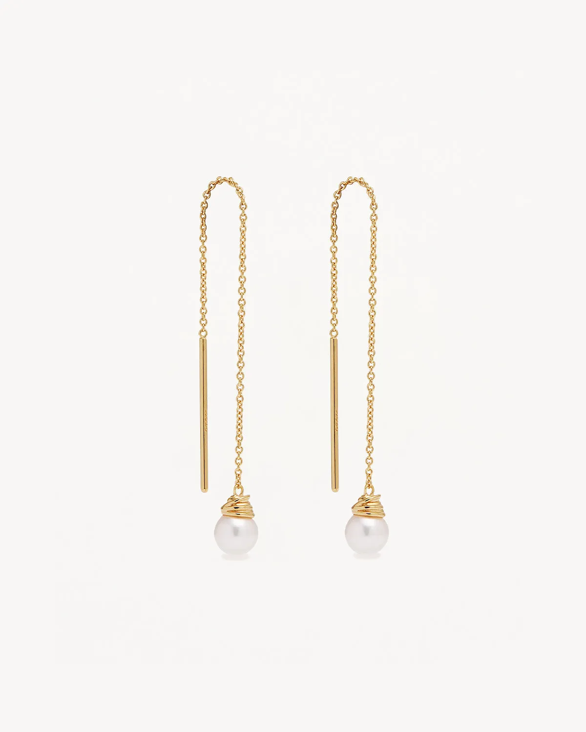18k Gold Vermeil Whispers of Tranquillity Pearl Thread Earrings Bycharlotte