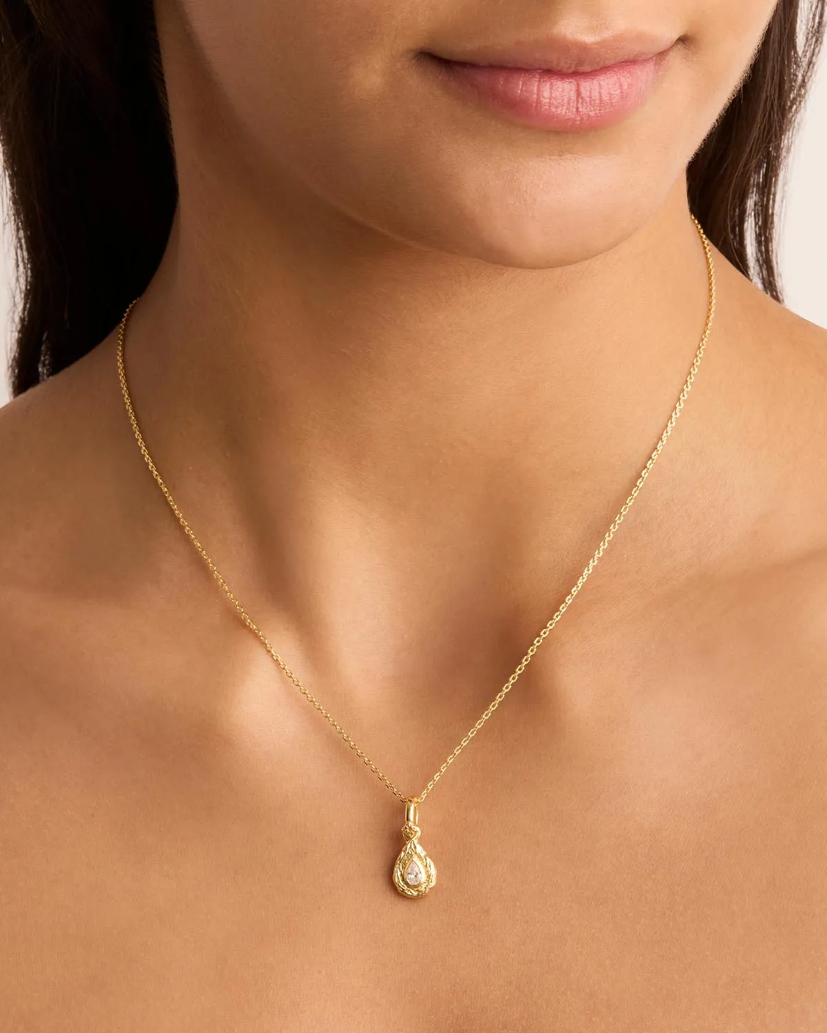 18k Gold Vermeil With Love Birthstone Annex Link Pendant - April Bycharlotte