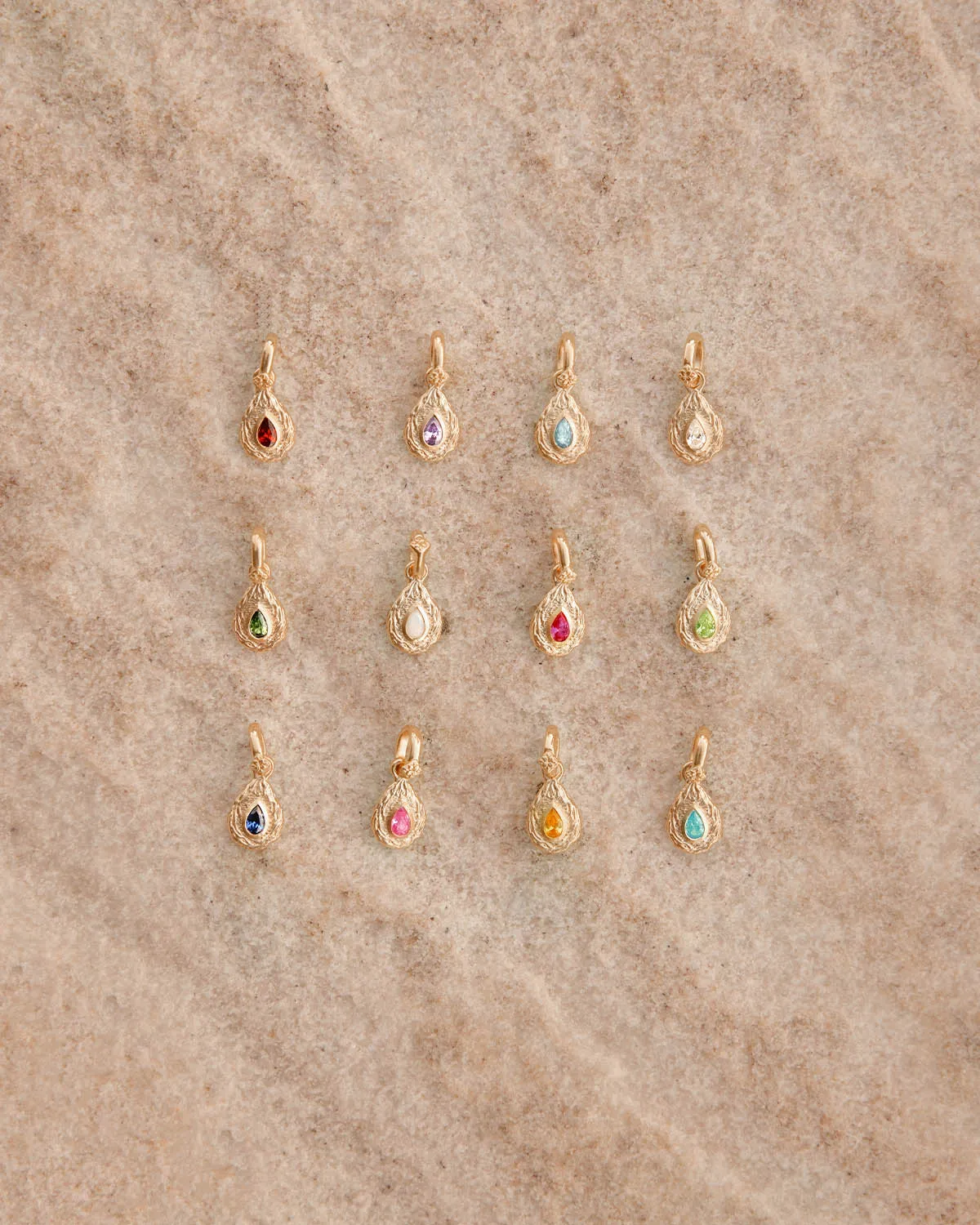 18k Gold Vermeil With Love Birthstone Annex Link Pendant - April Bycharlotte