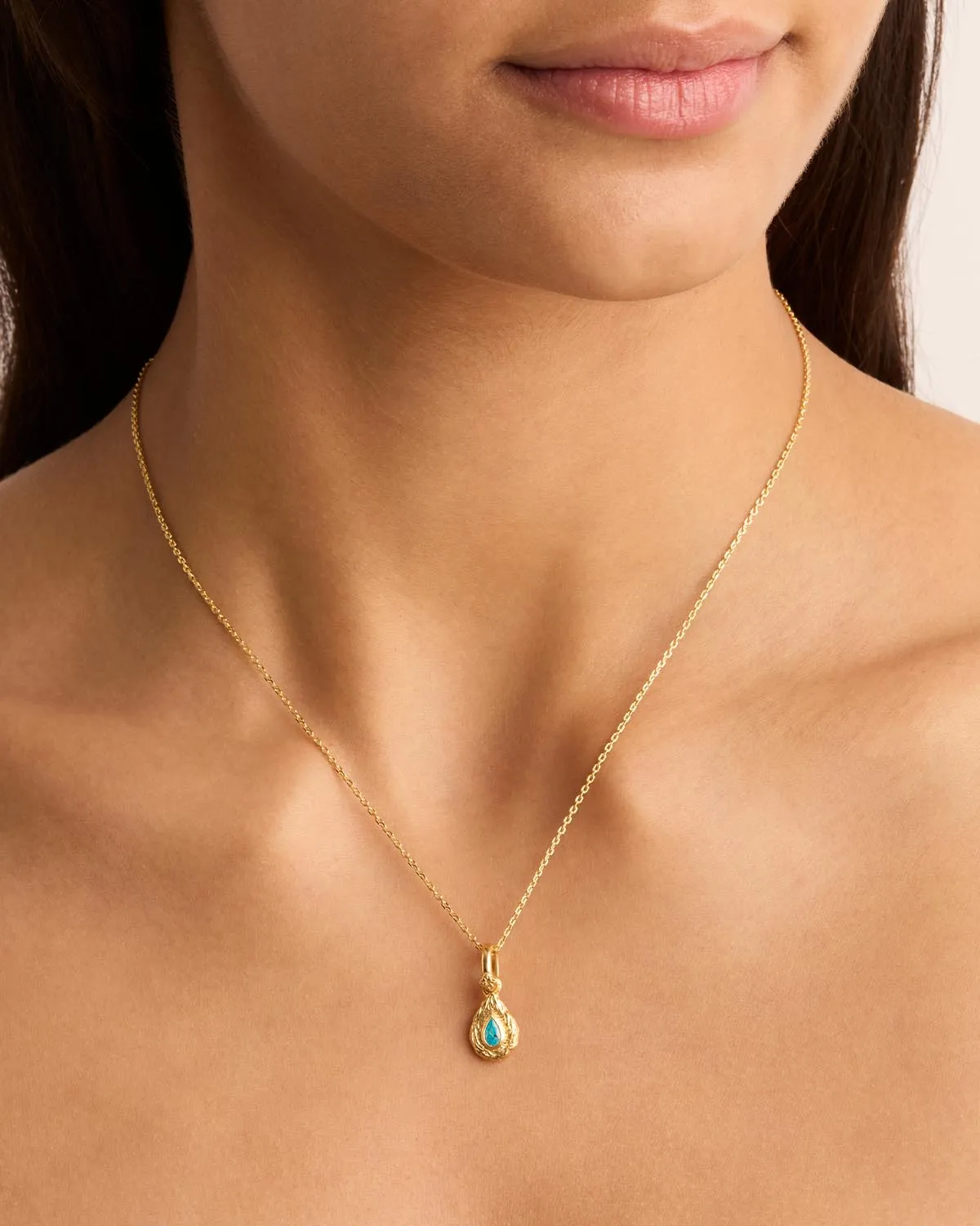 18k Gold Vermeil With Love Birthstone Annex Link Pendant - December Bycharlotte