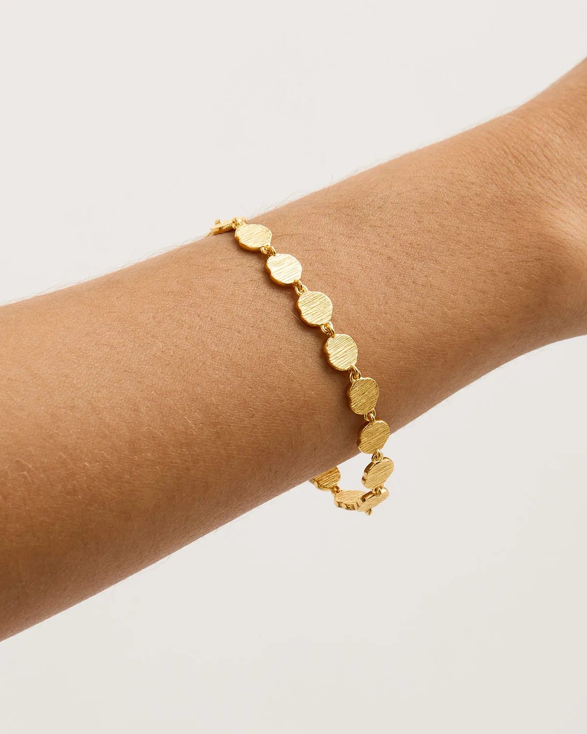 18k Gold Vermeil Woven Light Coin Bracelet Bycharlotte
