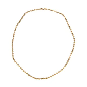 18K Yellow Gold Italian 3mm Ball Bead Chain Necklace Croghans