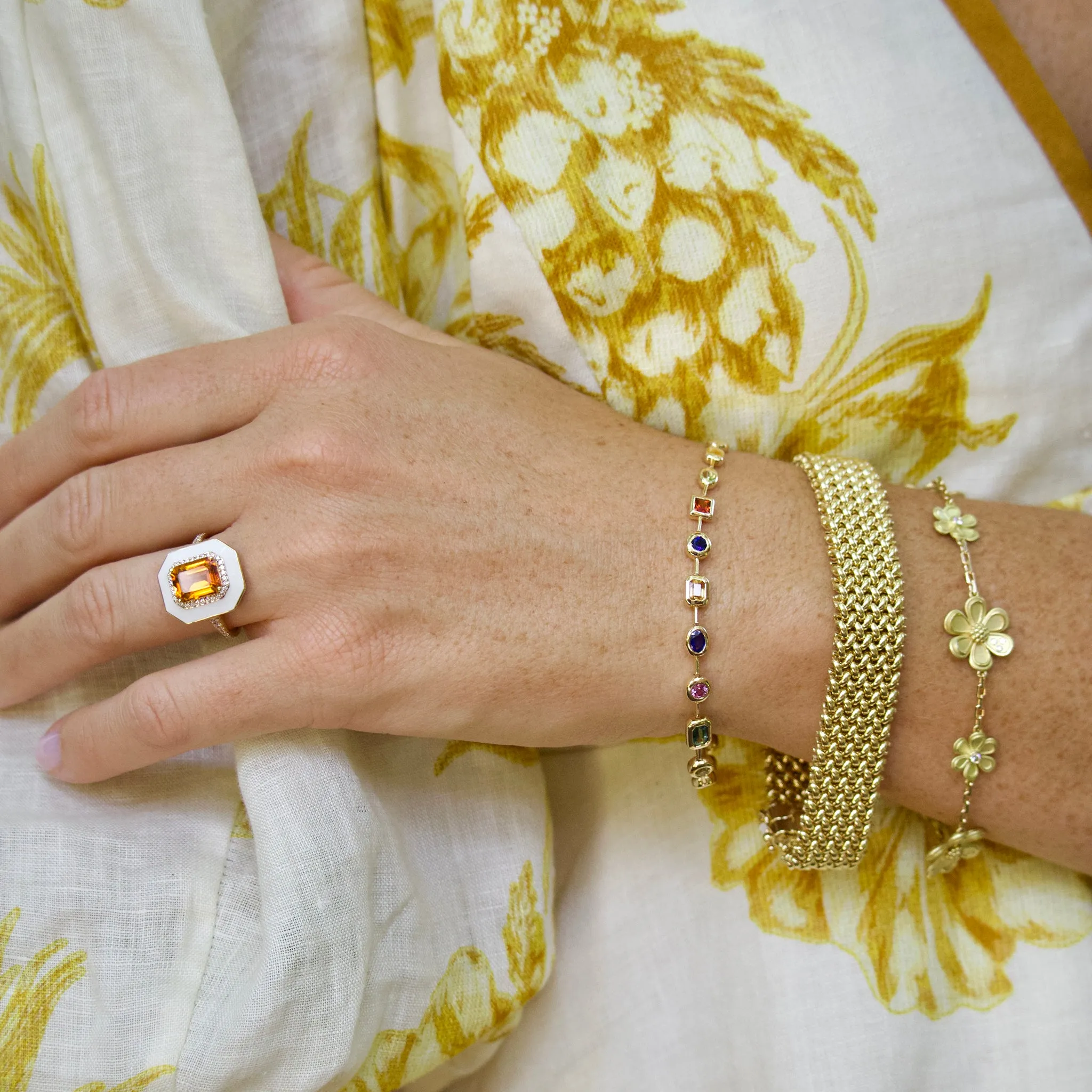 18K Yellow Gold Italian Woven Mesh Bracelet