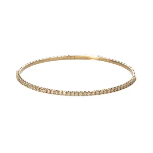 1ctw Diamond 14K Yellow Gold Flexible Tennis Bangle