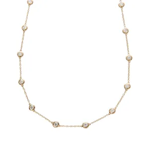 2.25ctw Diamond by the Yard 14 Station 14K Yellow Gold Necklace Croghans