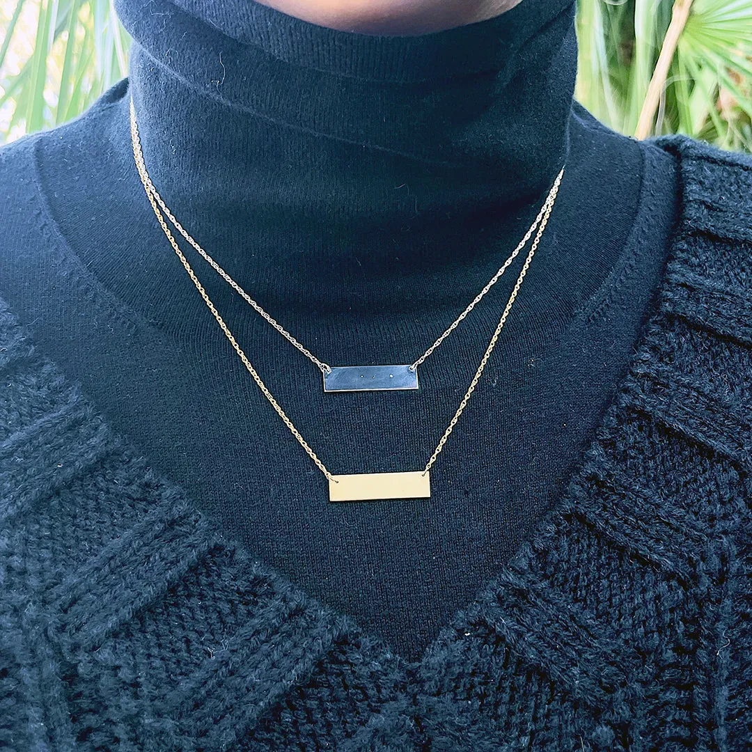 22K Gold-Plated Bar Pendant Necklace Croghans