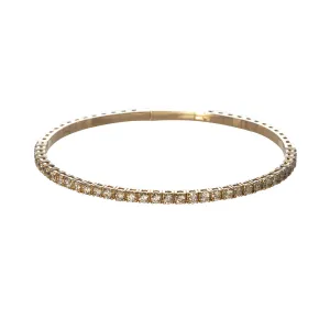 2ctw Diamond 14K Yellow Gold Flexible Tennis Bangle