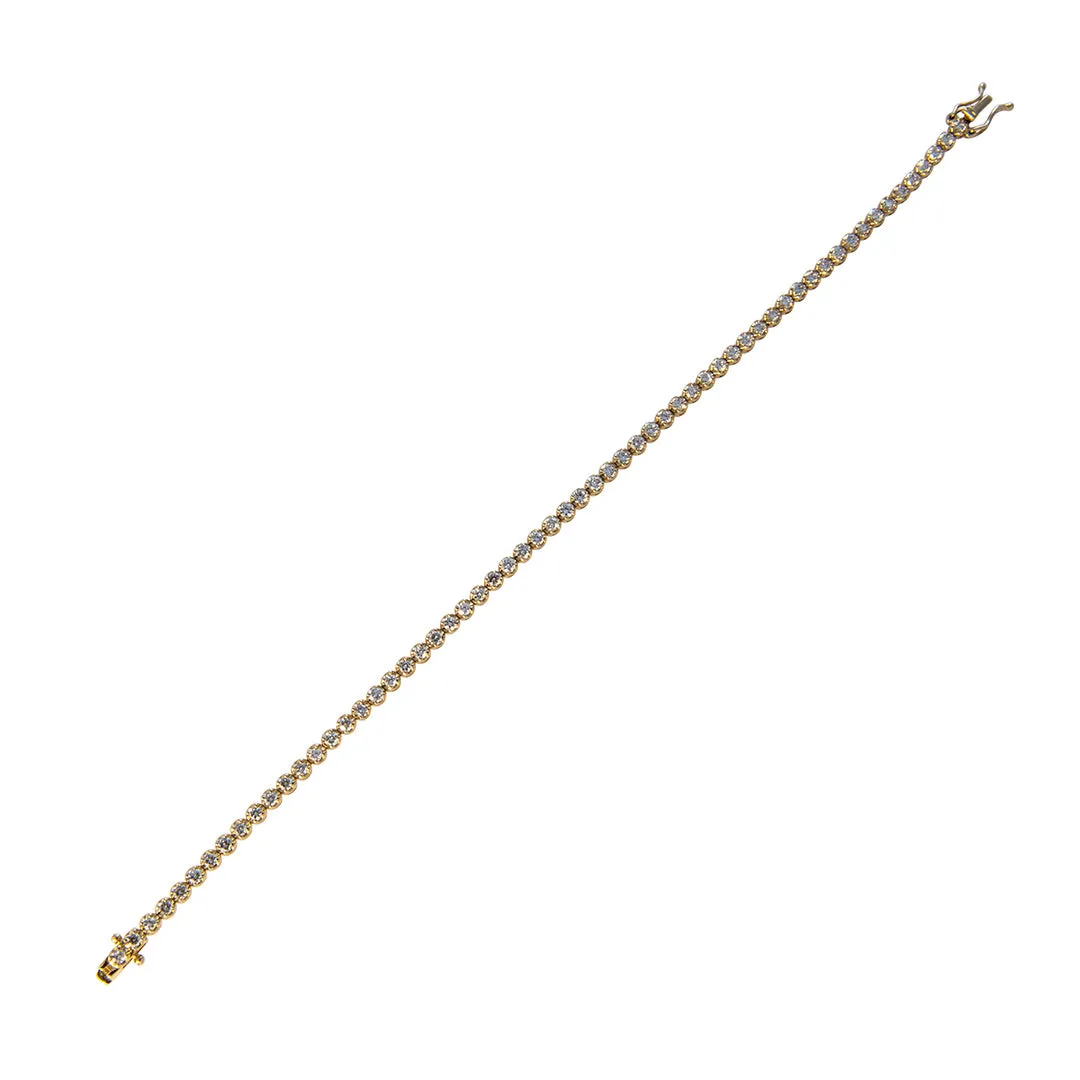 2ctw Diamond Round Basket 14K Yellow Gold Tennis Bracelet