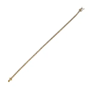 2ctw Diamond Round Basket 14K Yellow Gold Tennis Bracelet