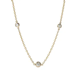 .36ctw Diamond by the Yard 3 Station 14K Yellow Gold Necklace Croghans