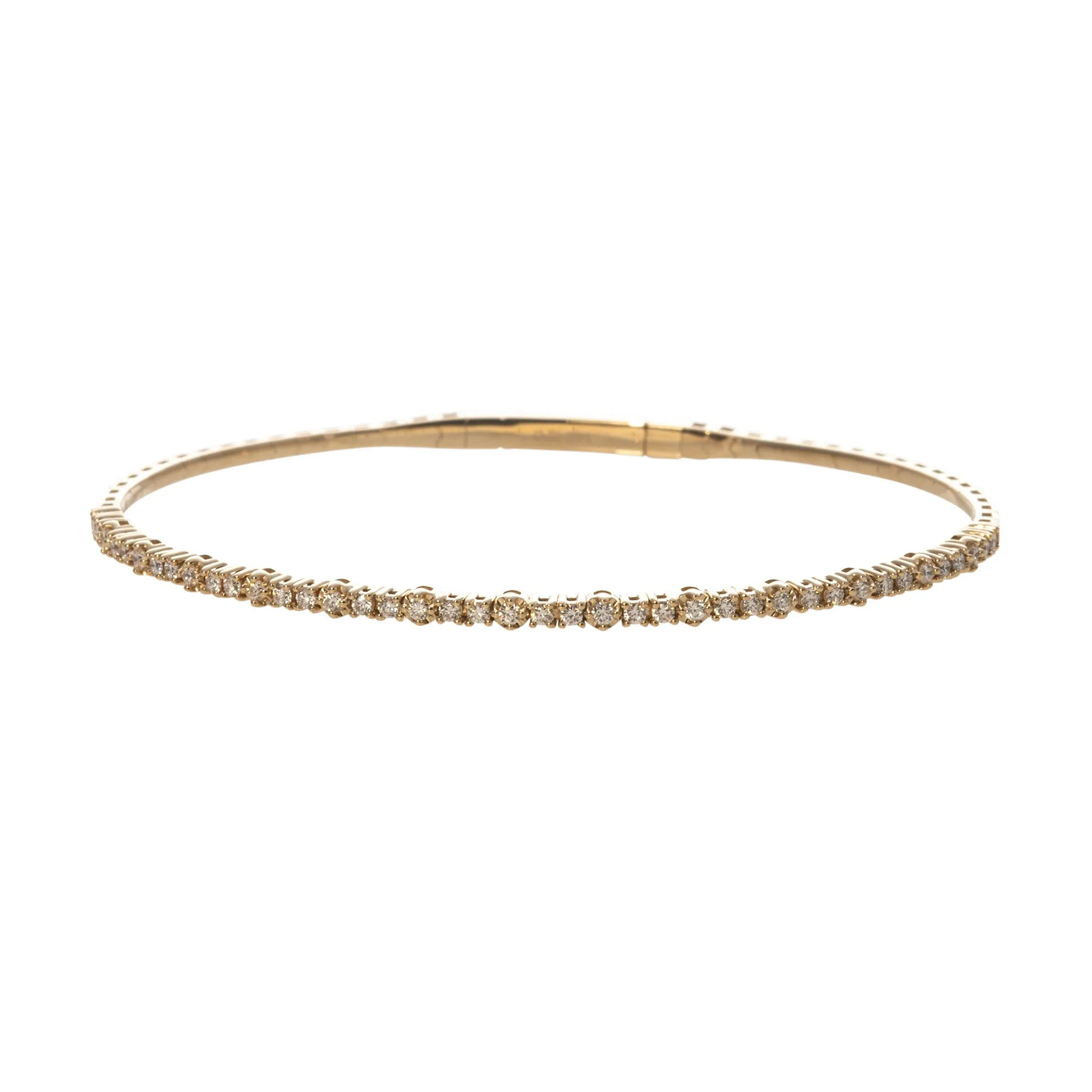 .50ctw Diamond 14K Yellow Gold Flexible Bangle