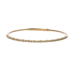 .50ctw Diamond 14K Yellow Gold Flexible Bangle