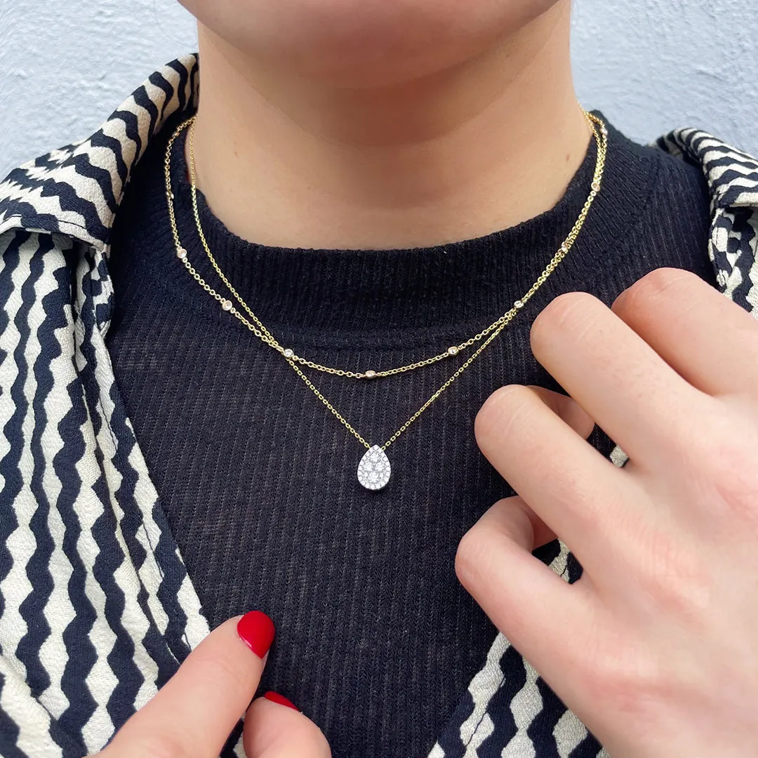.56ctw Diamond by the Yard 14 Station 14K Yellow Gold Necklace Croghans