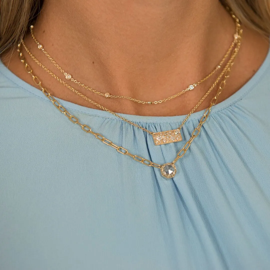 .56ctw Diamond by the Yard 14 Station 14K Yellow Gold Necklace Croghans