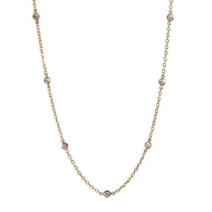 .56ctw Diamond by the Yard 14 Station 14K Yellow Gold Necklace Croghans