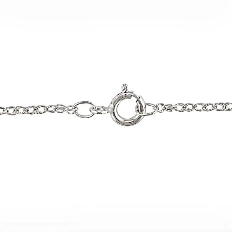 5/8ct Blue Diamond Solitaire 14K White Gold Pendant