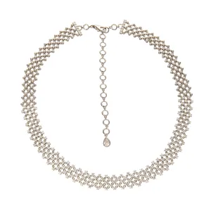 5ctw Diamond 18K White Gold Mesh Choker Necklace Croghans