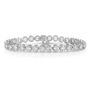 7 cttw I1-I2 Certified Diamond Bracelet 18K White Gold I-J Tennis Round 7 Inch