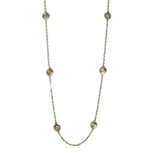 .75ctw Diamond by the Yard 10 Station 14K Yellow Gold Necklace Croghans