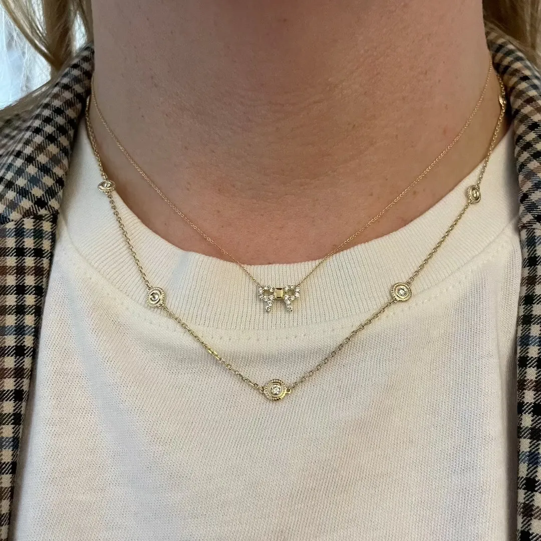 .75ctw Diamond by the Yard 10 Station 14K Yellow Gold Necklace Croghans