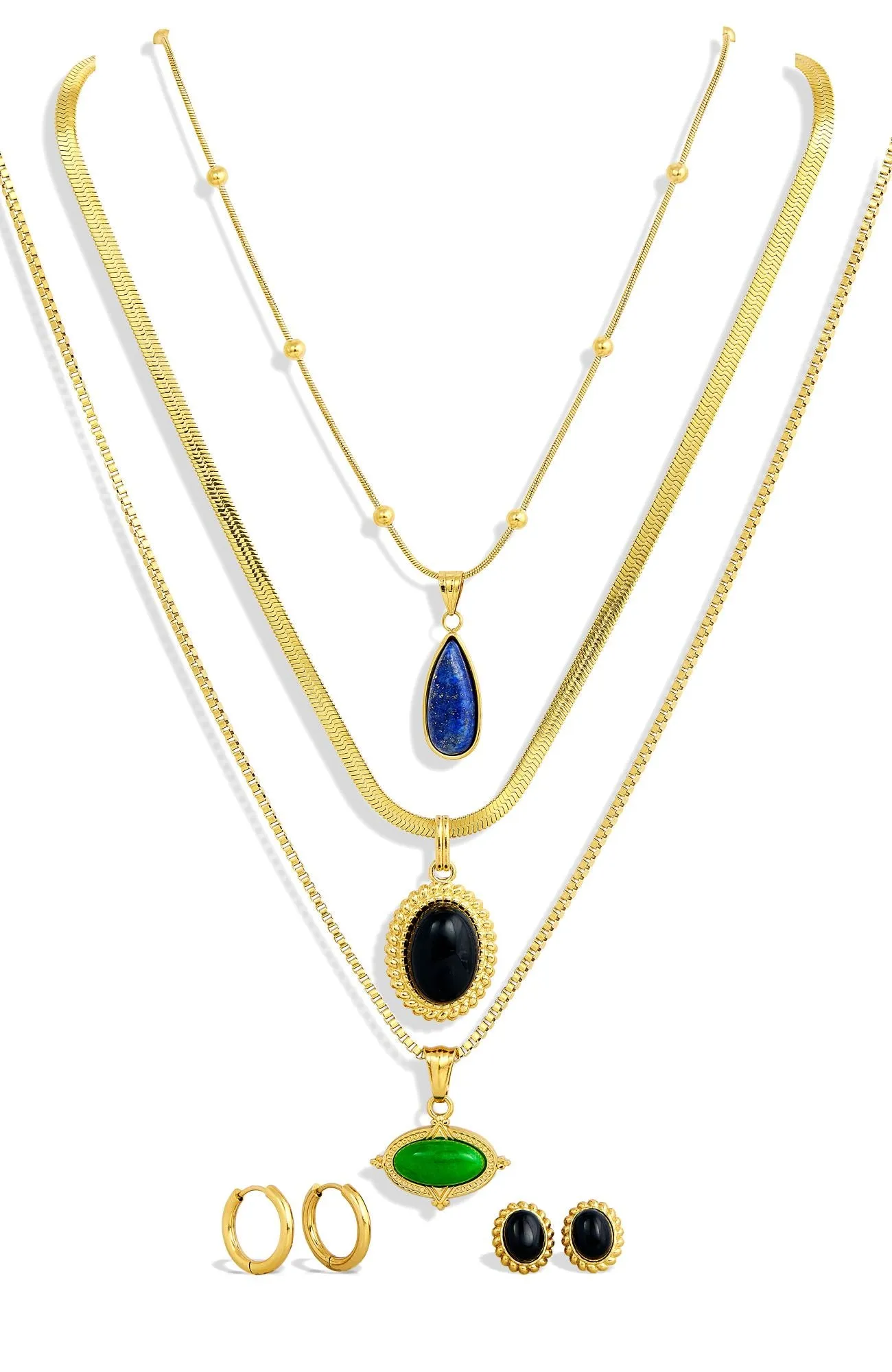 8 PIECES GENUINE GEMSTONE SET