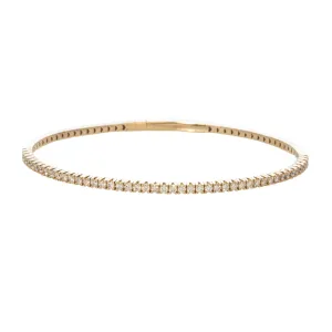 .89ctw Diamond 14K Yellow Gold Flexible Tennis Bangle