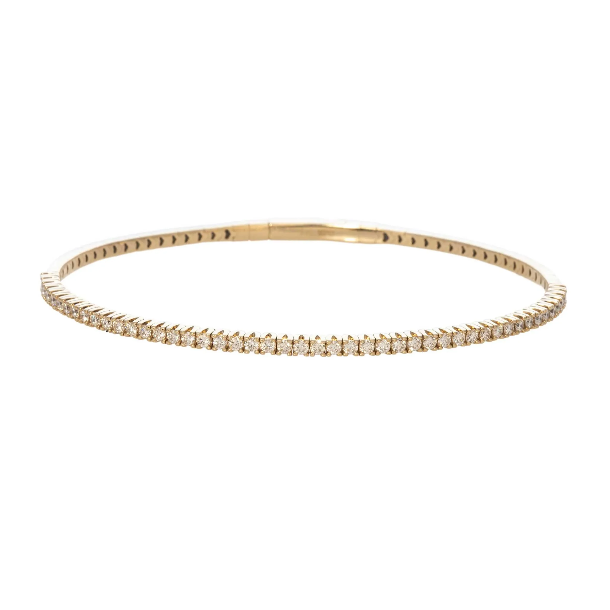 .89ctw Diamond 14K Yellow Gold Flexible Tennis Bangle