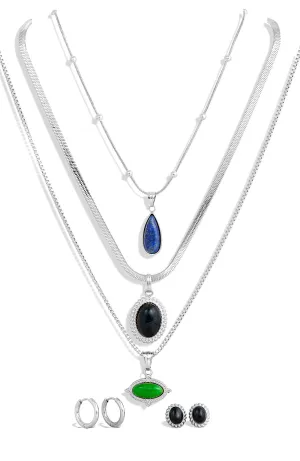 9 PIECES GENUINE GEMSTONE SET