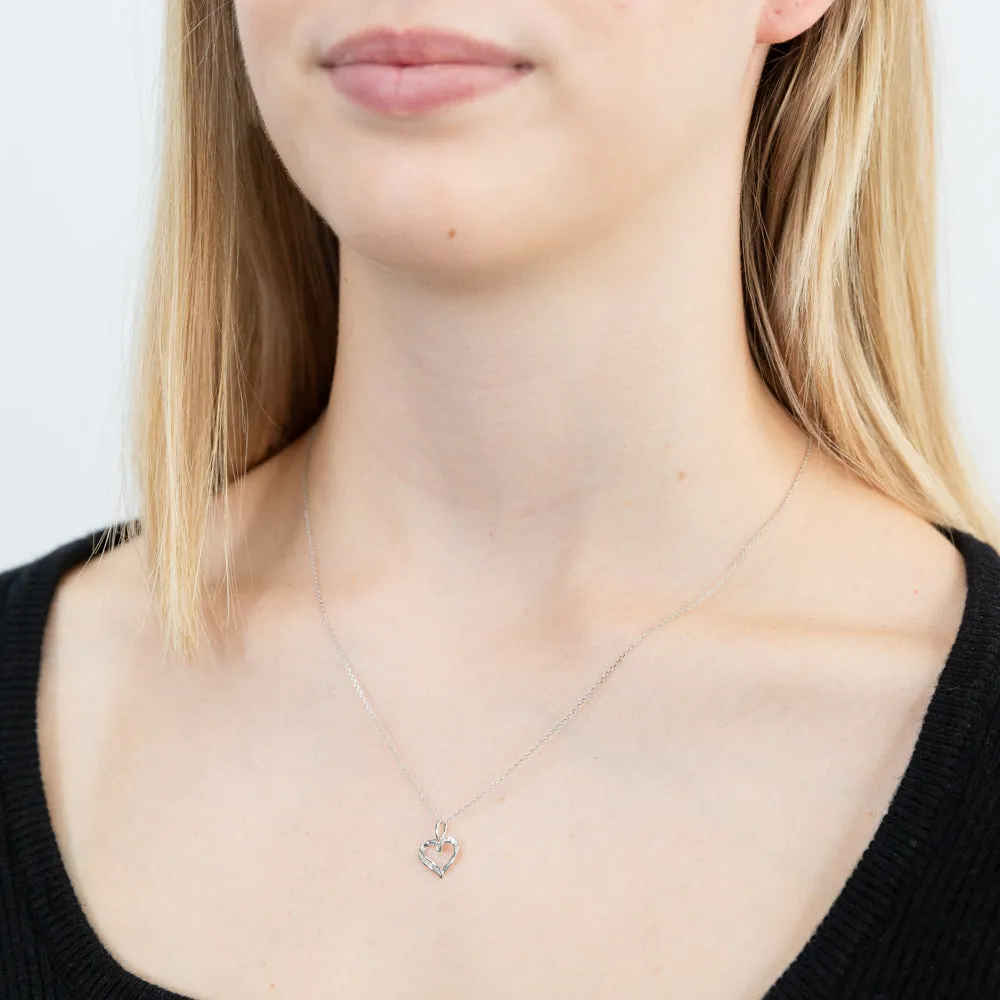9ct Elegant White Gold Diamond Pendant With 45cm Chain Shiels