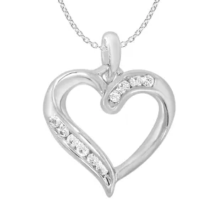 9ct Elegant White Gold Diamond Pendant With 45cm Chain Shiels