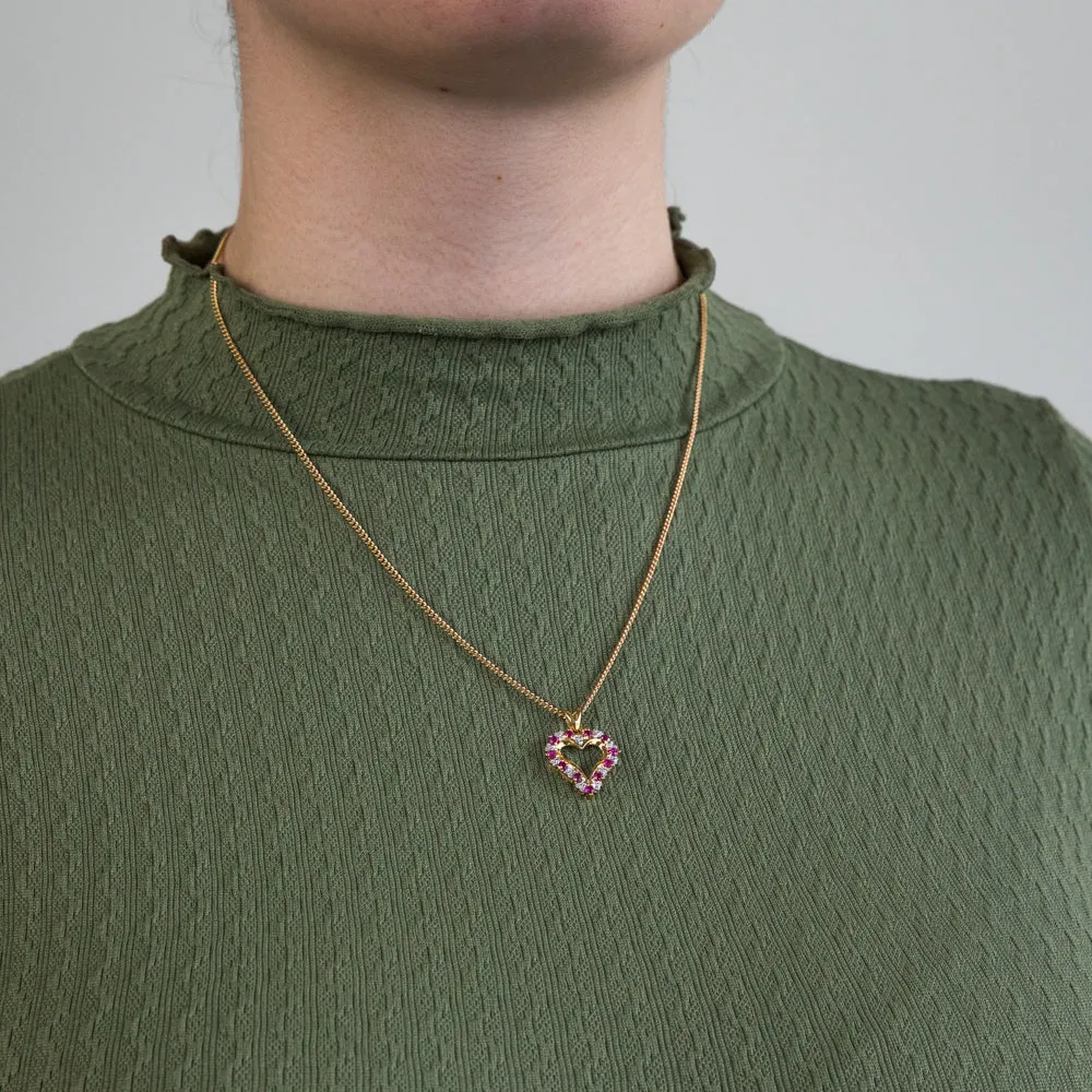 9ct Natural Ruby and Diamond Heart Pendant Shiels