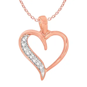9ct Rose Gold Diamond Pendant With 45cm Chain Shiels