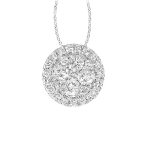 9ct White Gold 1/2 Carat Diamond Cluster Pendant on 45cm Chain Shiels