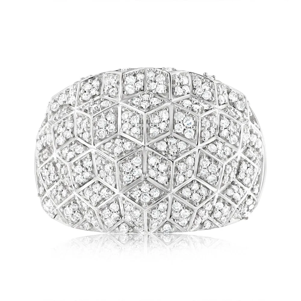9ct White Gold 1/2 Carat Diamond Ring with 290 Round Brilliant Cut Diamonds Shiels