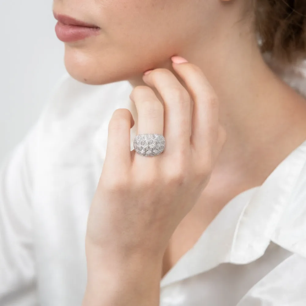9ct White Gold 1/2 Carat Diamond Ring with 290 Round Brilliant Cut Diamonds Shiels