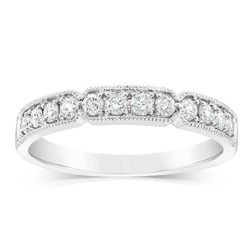 9ct White Gold Channel Set Ring in 0.30 Carat Natural Diamonds Shiels