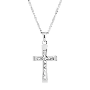 9ct White Gold Cubic Zirconia Cross Pendant Shiels