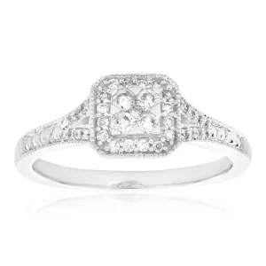 9ct White Gold Diamond Ring Set With 37 Beautiful Diamonds Shiels