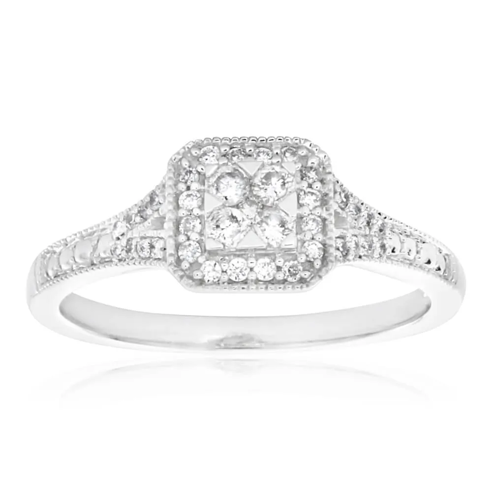 9ct White Gold Diamond Ring Set With 37 Beautiful Diamonds Shiels