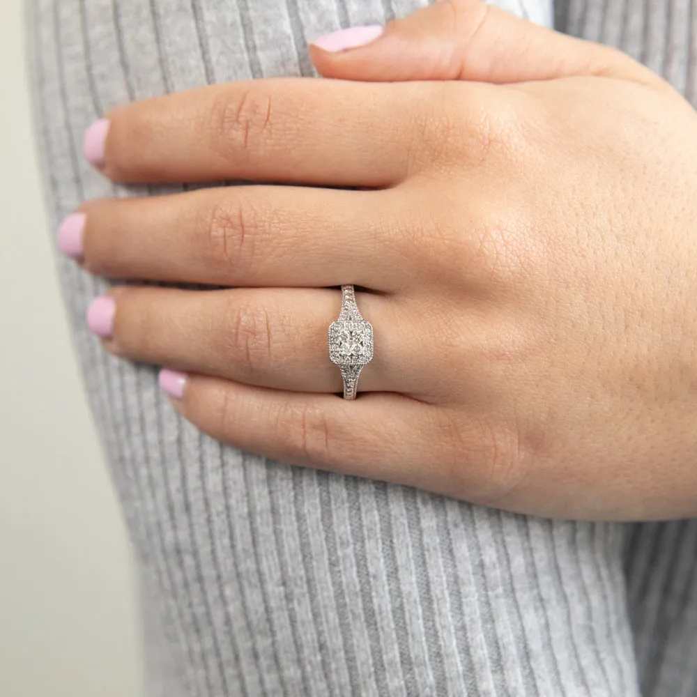9ct White Gold Diamond Ring Set With 37 Beautiful Diamonds Shiels
