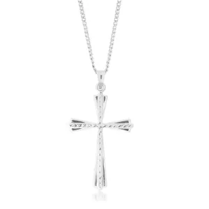 9ct White Gold Fancy Cross Pendant Shiels