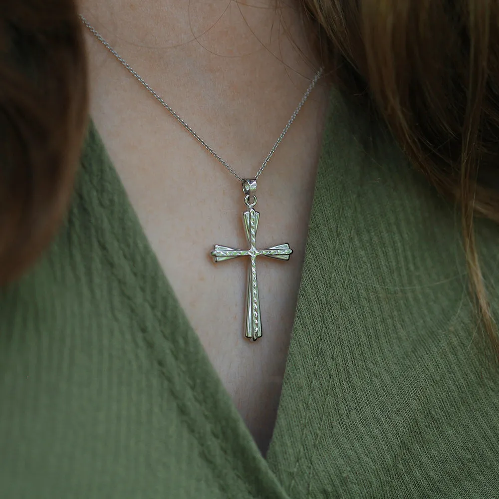 9ct White Gold Fancy Cross Pendant Shiels