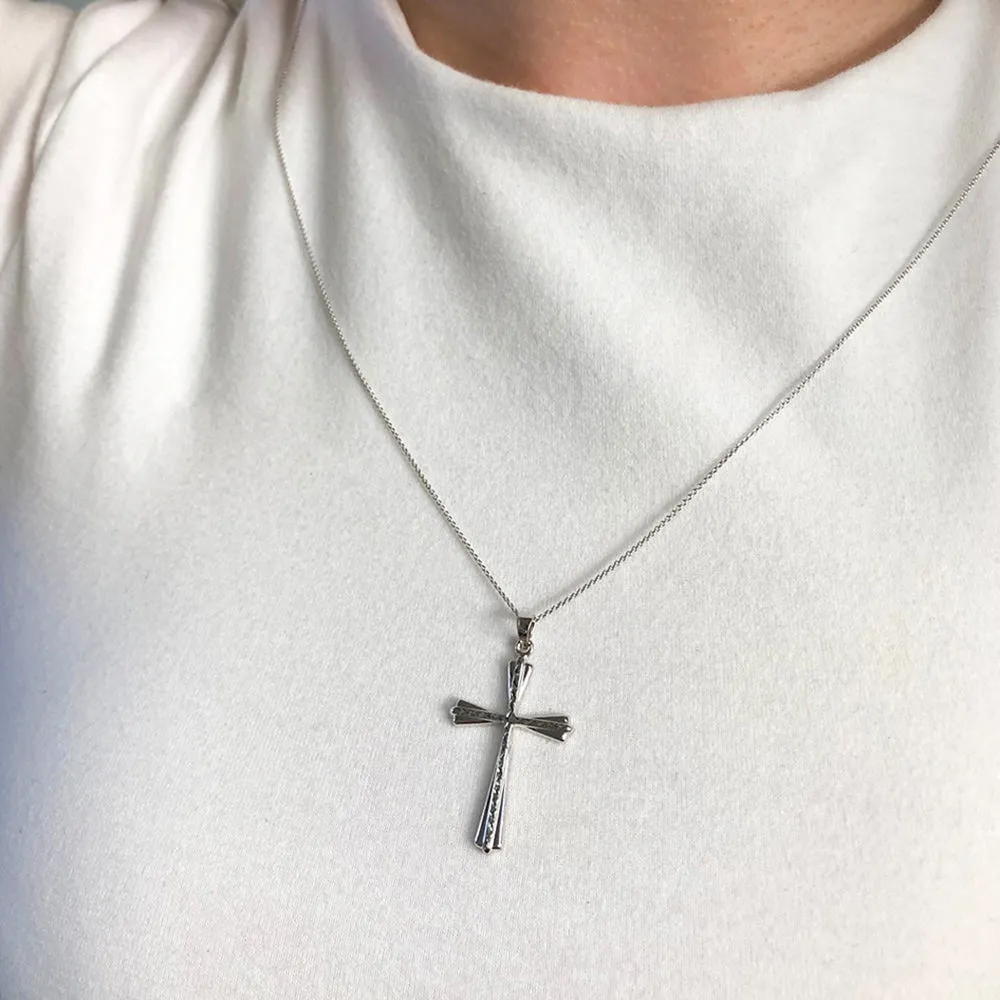 9ct White Gold Fancy Cross Pendant Shiels