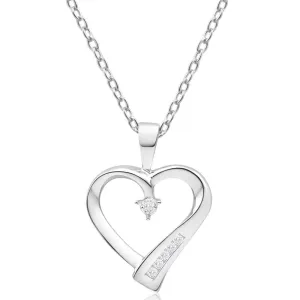 9ct White Gold Heart Shaped Channel Set Diamond Pendant Shiels