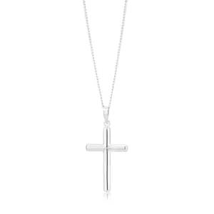 9ct White Gold Plain Cross Pendant Shiels