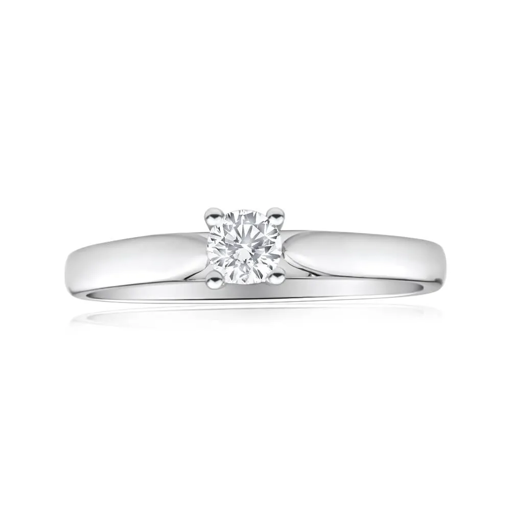 9ct White Gold Solitaire Ring With 0.2 Carat Diamond Shiels