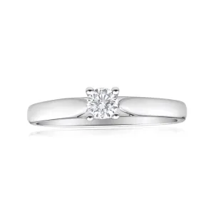 9ct White Gold Solitaire Ring With 0.2 Carat Diamond Shiels